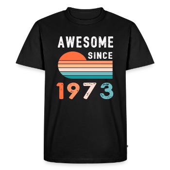 1973 Anniversaire rétro cadeau année de construction - T-shirt Premium bio Homme - noir - Devant - Nico (187cm)