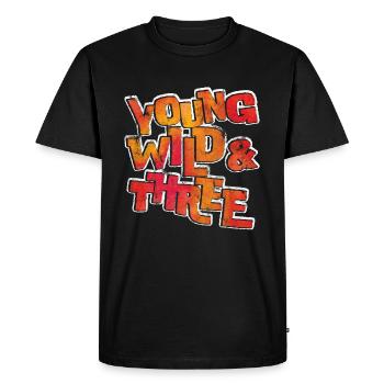 Young Wild And Three 3. Geburtstag Geburtstagskind - Men's Premium Organic T-Shirt - black - Front - Nico (187cm)