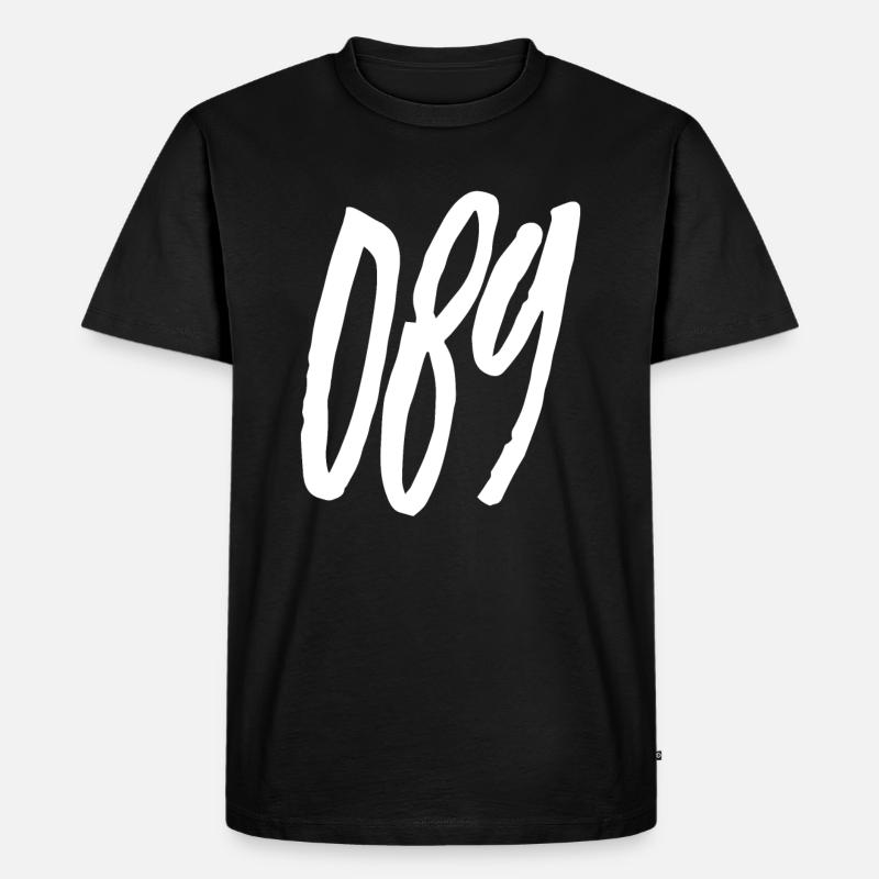 089 Area code Munich - Men's Premium Organic T-Shirt - black