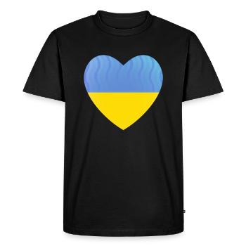 Ukraine Cœur Paix Liberté Poutine - T-shirt Premium bio Homme - noir - Devant - Nico (187cm)