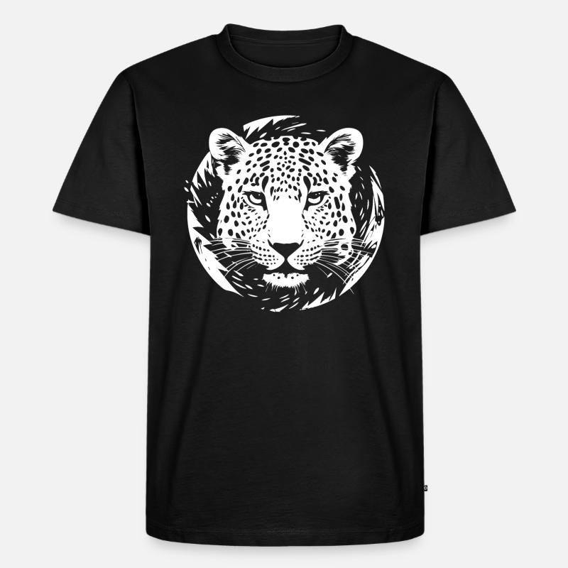 Leopard - Männer Premium Bio T-Shirt - Schwarz