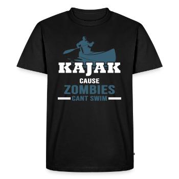 Kayak, Canoë, Pagayage, Rivière-Aventure, Zombie-Kayak - T-shirt Premium bio Homme - noir - Devant - Nico (187cm)