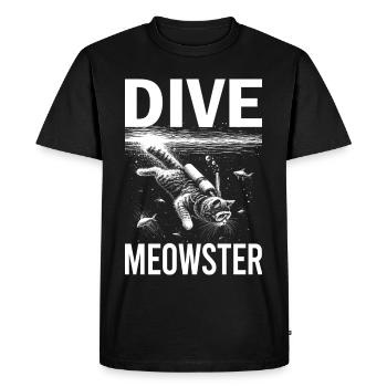 Plongée Meowster Plongée sous-marine Chat Plongée Animaux Drôles - T-shirt Premium bio Homme - noir - Devant - Nico (187cm)