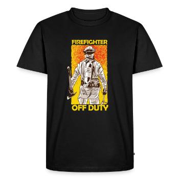 Retired Firefighter - Men's Premium Organic T-Shirt - black - Front - Nico (187cm)