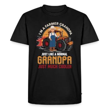 Je suis un grand-père agriculteur beaucoup plus cool - T-shirt Premium bio Homme - noir - Devant - Nico (187cm)