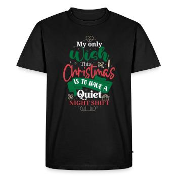 Noël Wish Quiet Night Shift Nurse - T-shirt Premium bio Homme - noir - Devant - Nico (187cm)