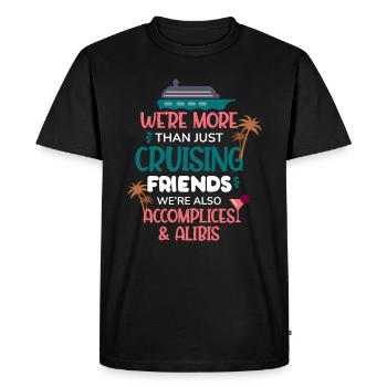 Plus que des amis de croisière d’été - T-shirt Premium bio Homme - noir - Devant - Nico (187cm)