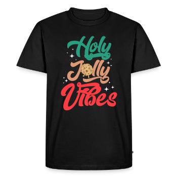 Holy Jolly Vibes - Men's Premium Organic T-Shirt - black - Front - Nico (187cm)