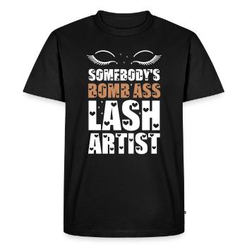 Quelqu’un Bomb Ass Lash Artiste - T-shirt Premium bio Homme - noir - Devant - Nico (187cm)