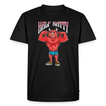 Half Natty Bodybuilder - Men's Premium Organic T-Shirt - black - Front - Nico (187cm)