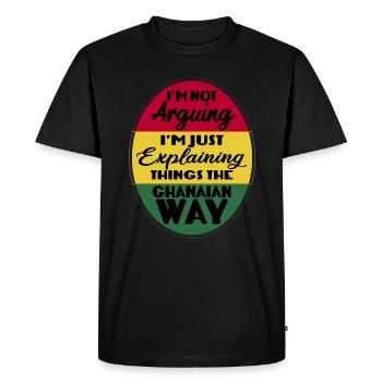 Funny Accra Ghana Saying - Men's Premium Organic T-Shirt - black - Front - Nico (187cm)