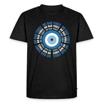 Evil Blue Eye Nazar Turc Grec - T-shirt Premium bio Homme - noir - Devant - Nico (187cm)