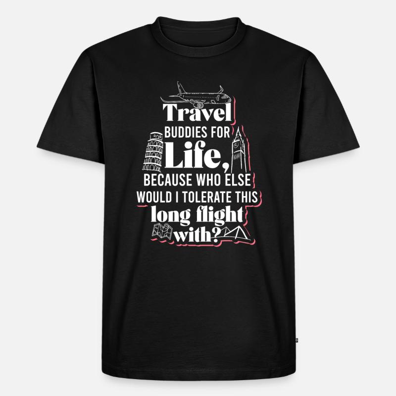 Reisefreunde - Männer Premium Bio T-Shirt - Schwarz