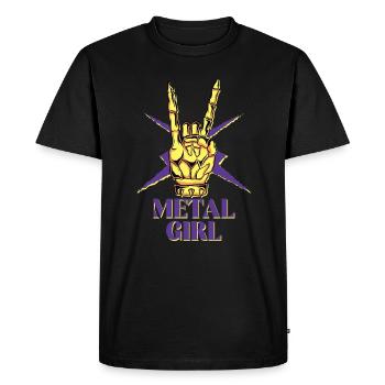 Metallic Girl Poussin Rock Maman - T-shirt Premium bio Homme - noir - Devant - Nico (187cm)