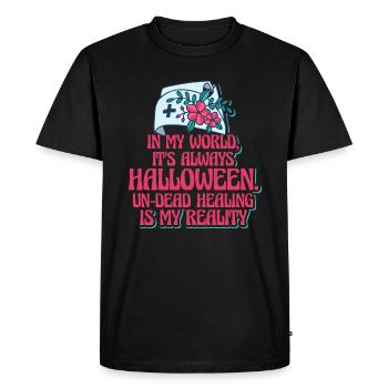 Infirmière Halloween Party Gag - T-shirt Premium bio Homme - noir - Devant - Nico (187cm)