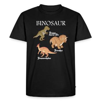 Bisexuel Dinosaure Binosaure Bi Pride Coming Out - T-shirt Premium bio Homme - noir - Devant - Nico (187cm)