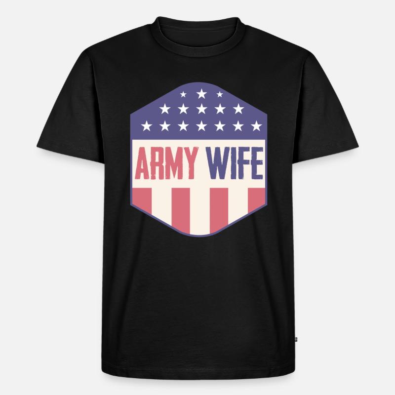 Armee-Ehefrau Militär-Mutter - Männer Premium Bio T-Shirt - Schwarz