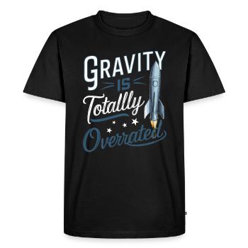 Gravity Is Totally Overrated Model Rocket - Men's Premium Organic T-Shirt - black - Front - Nico (187cm)