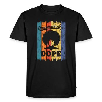Unapologetically Empowering Afro American - Men's Premium Organic T-Shirt - black - Front - Nico (187cm)