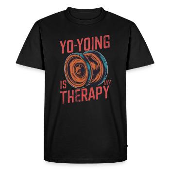 Yo-Yoing Is My Therapy Vintage Style - Men's Premium Organic T-Shirt - black - Front - Nico (187cm)