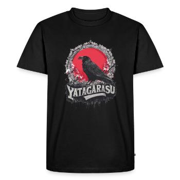 Mythologie japonaise Corbeau à trois pattes Yatagarasu - T-shirt Premium bio Homme - noir - Devant - Nico (187cm)