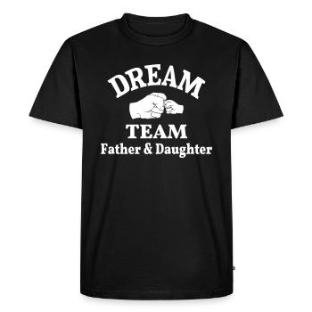 Père Fille Fille Papa Filles Dream Team Faust - T-shirt Premium bio Homme - noir - Devant - Nico (187cm)
