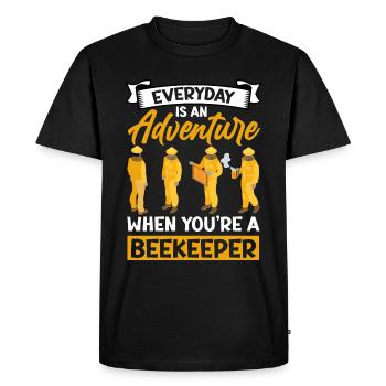 Le dicton de l’apiculteur - T-shirt Premium bio Homme - noir - Devant - Nico (187cm)