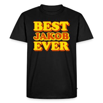 Jakob Prénom Drôle Cadeau - T-shirt Premium bio Homme - noir - Devant - Nico (187cm)