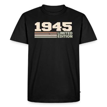 1945 Cadeau Anniversaire 1945 édition limitée 1945 - T-shirt Premium bio Homme - noir - Devant - Nico (187cm)