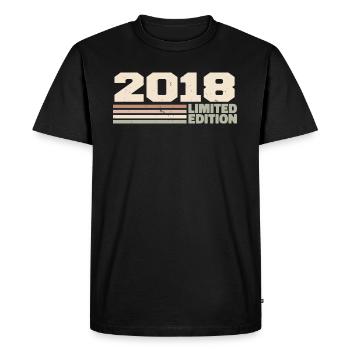 2018 Cadeau Anniversaire 2018 édition limitée 2018 - T-shirt Premium bio Homme - noir - Devant - Nico (187cm)