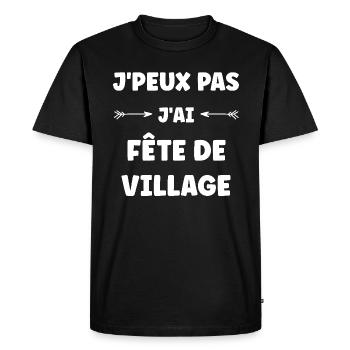 Fête de Village - T-shirt Premium bio Homme - noir - Devant - Nico (187cm)