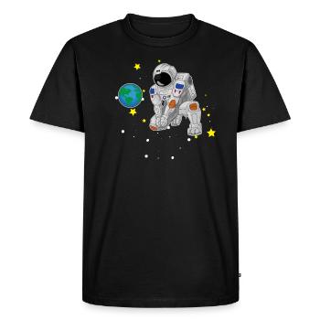 Volley-ball jouant l'astronaute cadeau de l'espace - T-shirt Premium bio Homme - noir - Devant - Nico (187cm)