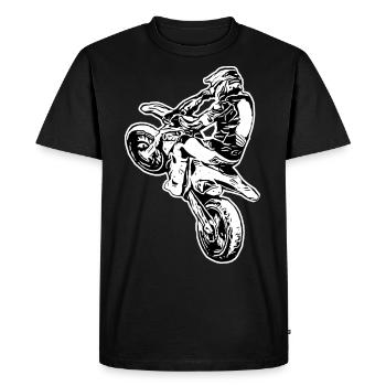 Supermoto / Supermotard / Supermoto Wheelie - T-shirt Premium bio Homme - noir - Devant - Nico (187cm)