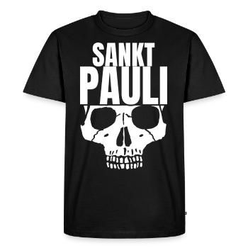 St Pauli. Éventail St pauli Éventail Paulianer Hamburger - T-shirt Premium bio Homme - noir - Devant - Nico (187cm)