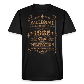 Cadeau D'anniversaire Millésime Fabriqué En 1965 - T-shirt Premium bio Homme - noir - Devant - Nico (187cm)