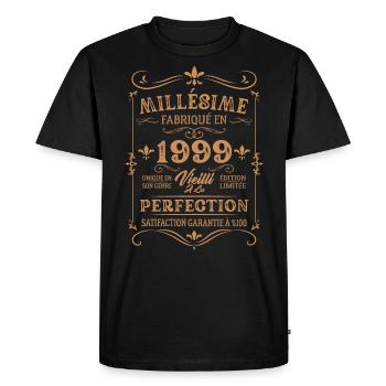 Cadeau D'anniversaire Millésime Fabriqué En 1999 - T-shirt Premium bio Homme - noir - Devant - Nico (187cm)