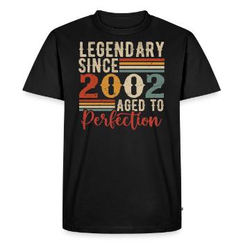 Légendaire Depuis 2002 Cadeau D'anniversaire 2002 - T-shirt Premium bio Homme - noir - Devant - Nico (187cm)