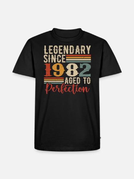 Legendarisch sinds 1982 Verjaardagscadeau 1982 - Mannen Premium Bio T-shirt - zwart