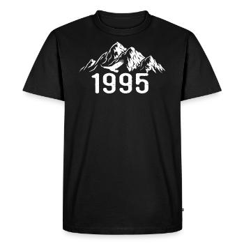 Anniversaire vintage 1995 - idée cadeau rétro 1995 - T-shirt Premium bio Homme - noir - Devant - Nico (187cm)