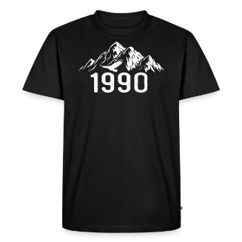 Anniversaire vintage 1990 - idée cadeau rétro 1990 - T-shirt Premium bio Homme - noir - Devant - Nico (187cm)