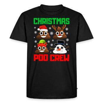Noël caca crew drôle Noël pyjama - T-shirt Premium bio Homme - noir - Devant - Nico (187cm)