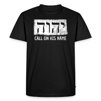 YHWH JHVH Témoins de Jéhovah Symboles du tétragramme - T-shirt Premium bio Homme - noir - Devant - Nico (187cm)