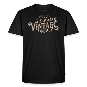 January 1996 | 1996 January Vintage Birthday - Men's Premium Organic T-Shirt - black - Front - Nico (187cm)