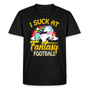Je suce à Fantasy Football Unicorn football pénalité - T-shirt Premium bio Homme - noir - Devant - Nico (187cm)