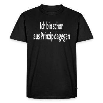 I am against it in principle - Men's Premium Organic T-Shirt - black - Front - Nico (187cm)