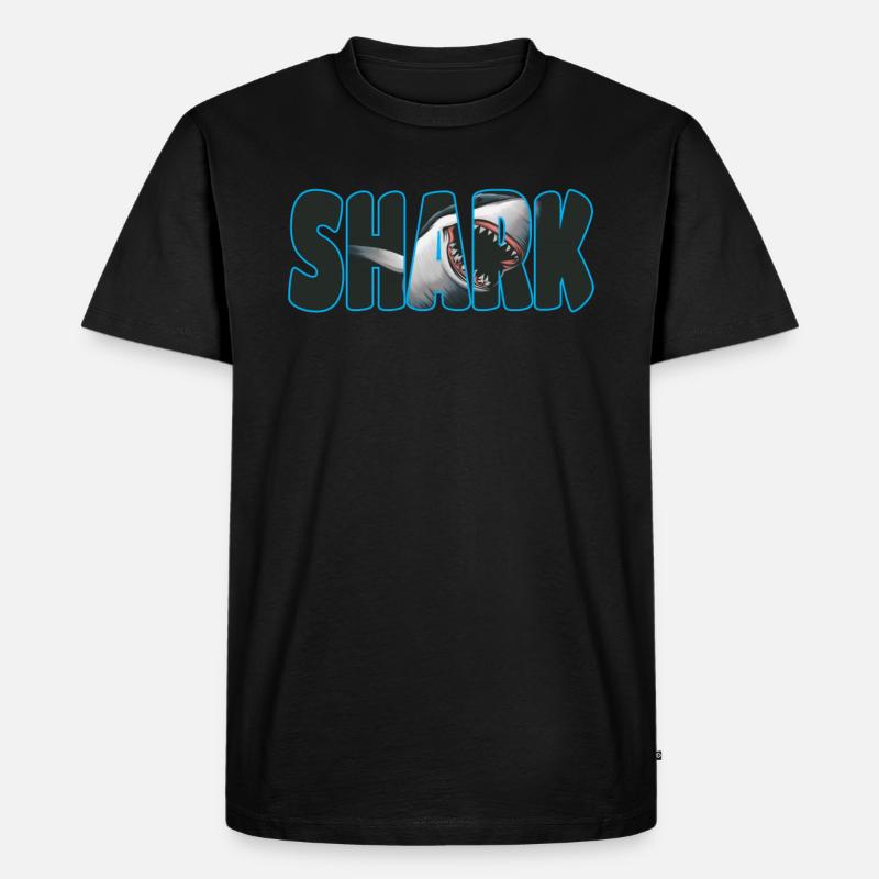 Hai - Männer Premium Bio T-Shirt - Schwarz