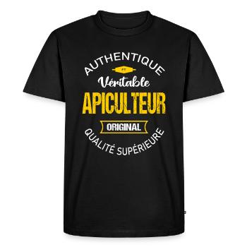 Apiculteur métier cadeau drôle humour apiculture - T-shirt Premium bio Homme - noir - Devant - Nico (187cm)