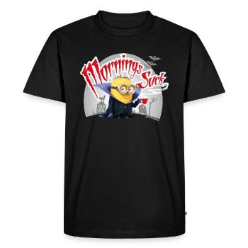 Les Minions Dave Mornings Suck - T-shirt Premium bio Homme - noir - Devant - Nico (187cm)