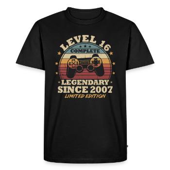 Level 16 Unlocked 16 Years Birthday Gamer - Men's Premium Organic T-Shirt - black - Front - Nico (187cm)