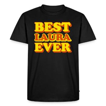 Funny gift with first name Laura - Men's Premium Organic T-Shirt - black - Front - Nico (187cm)